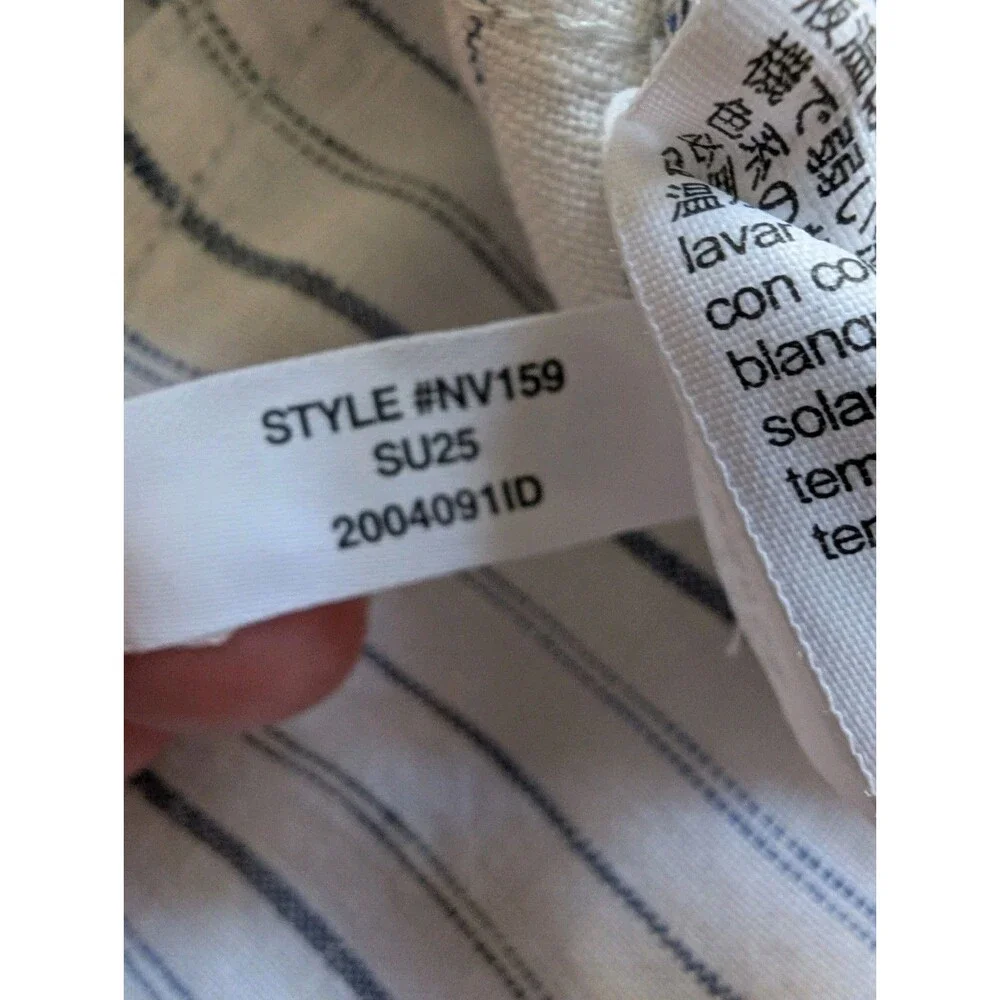 Madewell The Zoe Relaxed Wide Leg Linen Pants in Beachy Stripe sz 10